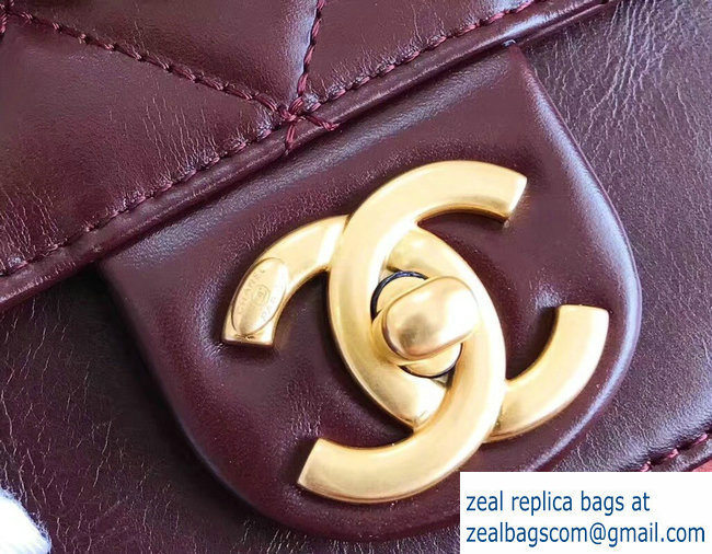Chanel Chain Flap Small Bag Burgundy 2018