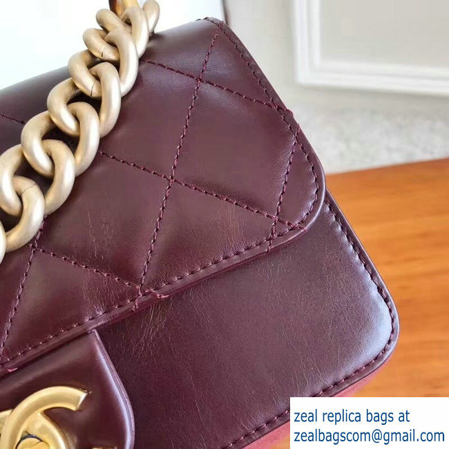 Chanel Chain Flap Small Bag Burgundy 2018