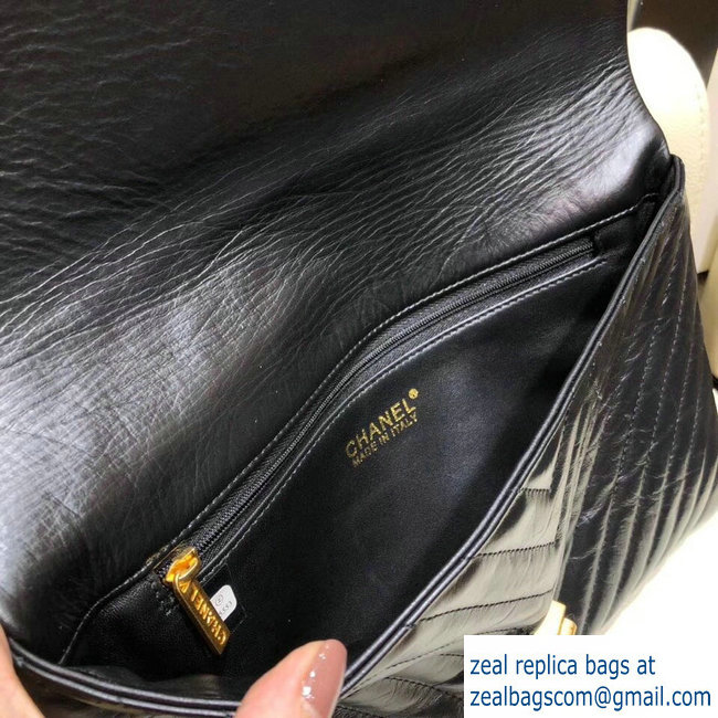 Chanel Chevron 2.55 Reissue Aged Calfskin Clutch Bag Black A91795 2018