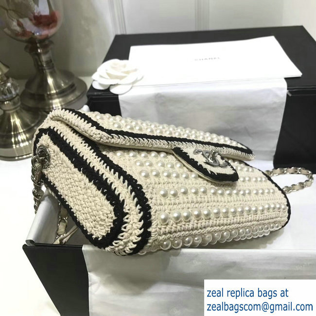 Chanel Crochet with Pearls Flap Bag Beige 2018 - Click Image to Close