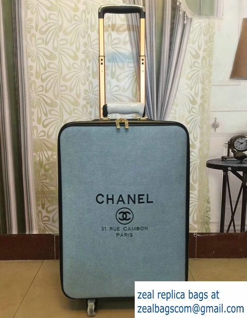 Chanel Deauville Canvas Trolley Travel Luggage Bag