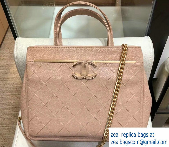 Chanel Grained Calfskin Lady Coco Small Shopping Bag A57563 Beige 2018