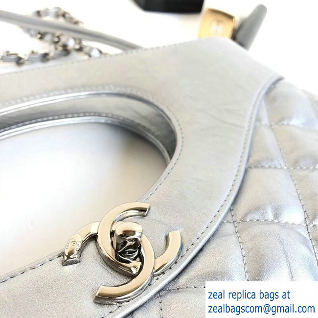 Chanel Metallic Crumpled Chanel 31 Small Shopping Bag AS0091 Silver 2018