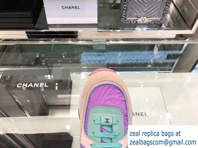 Chanel Nylon Lambskin and Suede Calfskin Sneakers G34360 Purple 2019