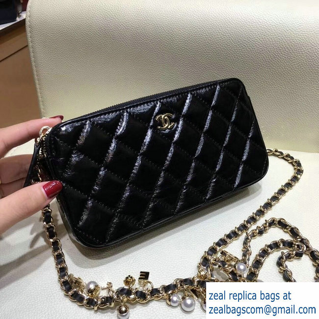 Chanel Pearls Clutch with Chain Bag A81985 Black 2018