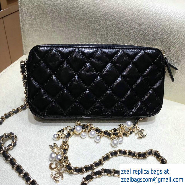 Chanel Pearls Clutch with Chain Bag A81985 Black 2018