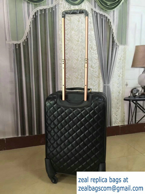 Chanel Quilting Trolley Travel Luggage Bag Black with Flap