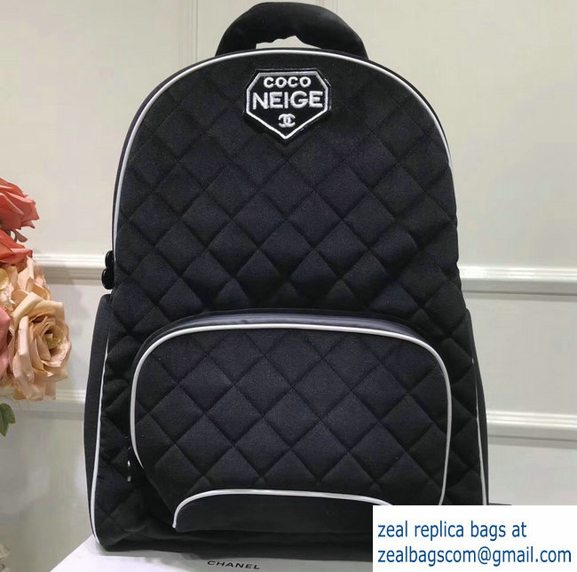 Chanel Velvet Coco Neige Backpack Bag A57594 Black 2018