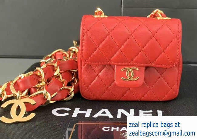 Chanel Vintage Belt Fanny Pack Waist Mini Bag Red