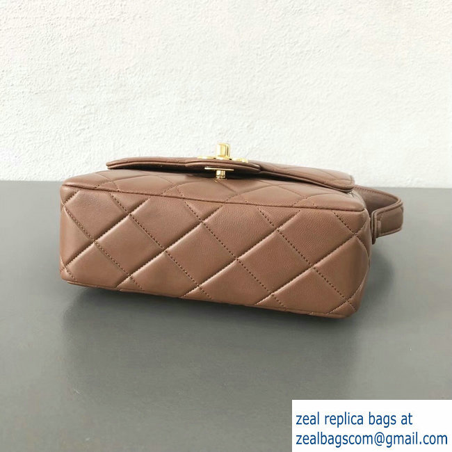 Chanel Vintage Chain Belt Quilted Fanny Pack Flap Bag Caramel