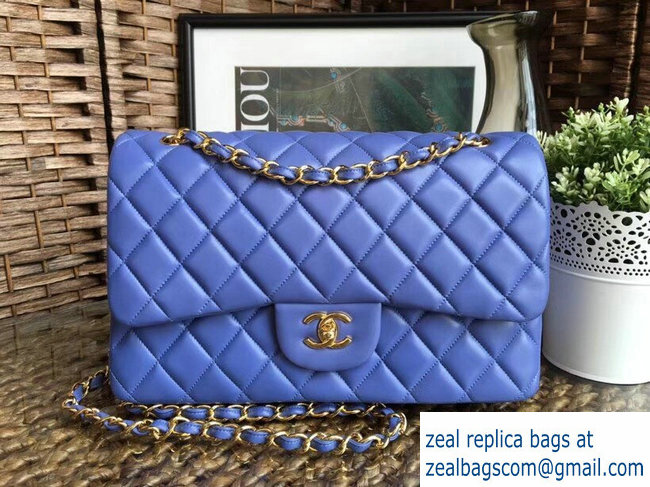 Chanel sheepskin Classic jumbo Flap Bag 1113 lavender with gold Hardware