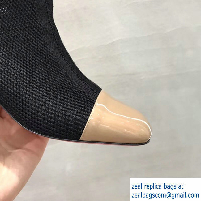 Christian Louboutin Heel 5cm Suede Long Boots Black/Beige