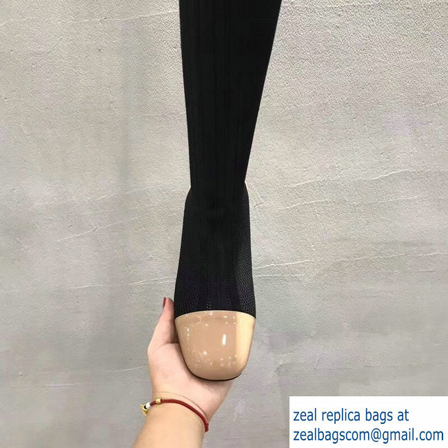 Christian Louboutin Heel 5cm Suede Long Boots Black/Beige