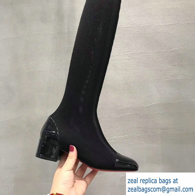 Christian Louboutin Heel 5cm Suede Long Boots black