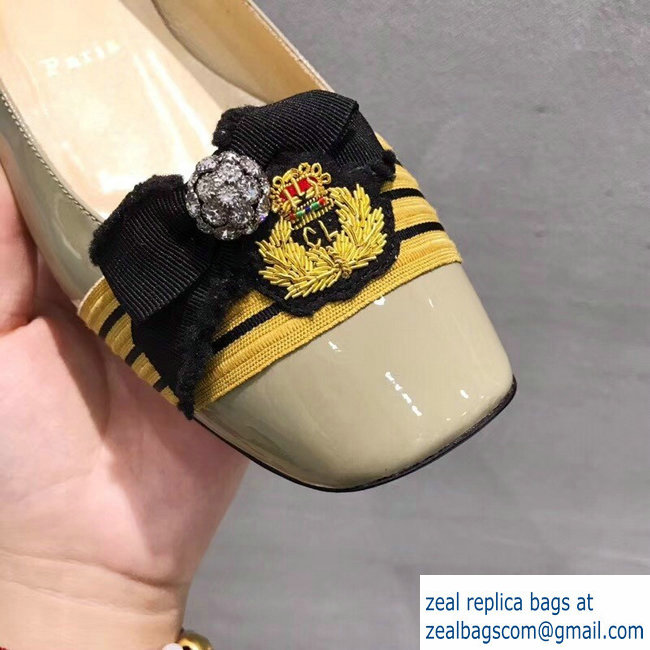 Christian Louboutin Stripe Flats Patent Nude