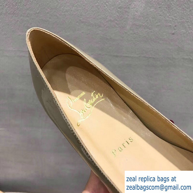 Christian Louboutin Stripe Flats Patent Nude