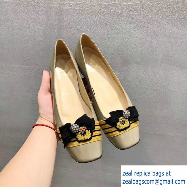 Christian Louboutin Stripe Flats Patent Nude