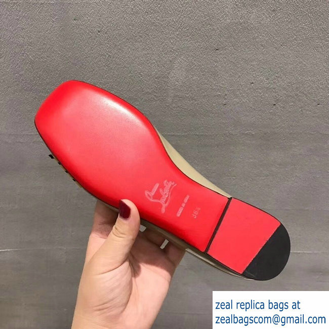 Christian Louboutin Stripe Flats Patent Nude