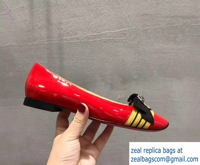 Christian Louboutin Stripe Flats Patent red