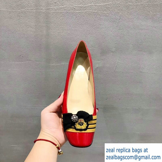 Christian Louboutin Stripe Flats Patent red - Click Image to Close