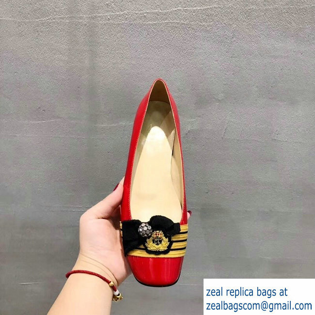 Christian Louboutin Stripe Flats Patent red