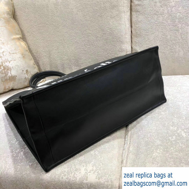 Dior Book Tote Bag Black In Calfskin Printed with Surrealism 2018