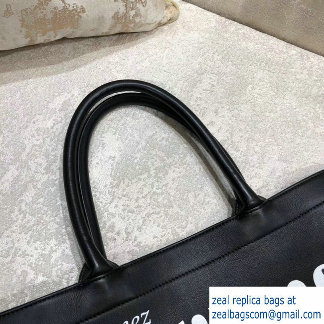 Dior Book Tote Bag Black In Calfskin Printed with Surrealism 2018