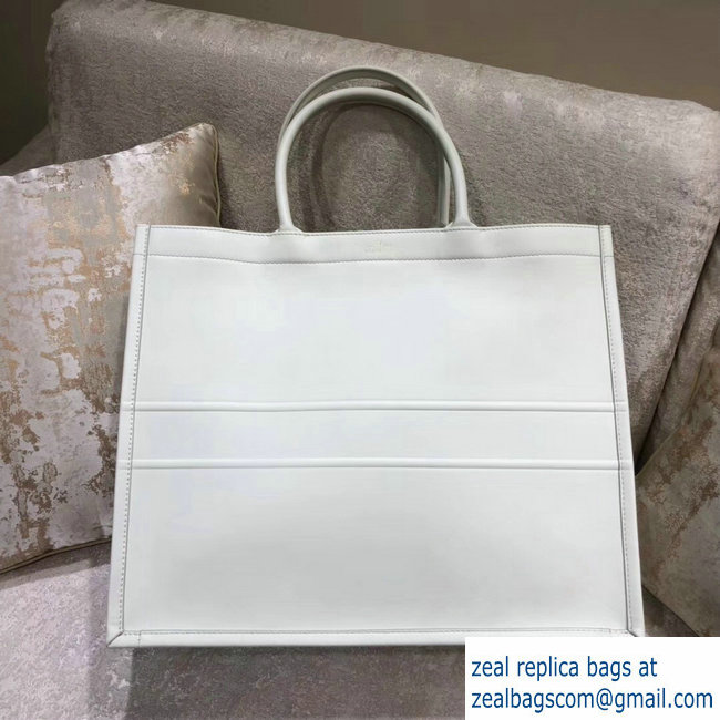 Dior Book Tote Bag White In Calfskin Printed with Surrealism 2018