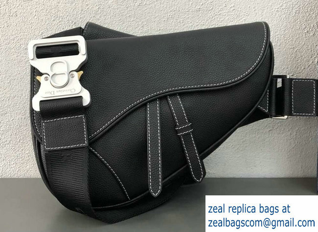 Dior Grained Calfskin Saddle Shoulder Belt Bag Black 2018