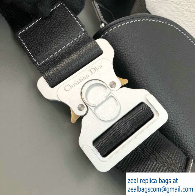Dior Grained Calfskin Saddle Shoulder Belt Bag Black 2018 - Click Image to Close