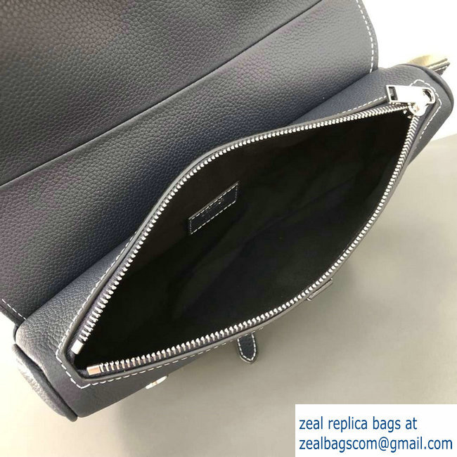 Dior Grained Calfskin Saddle Shoulder Belt Bag Navy Blue 2018 - Click Image to Close