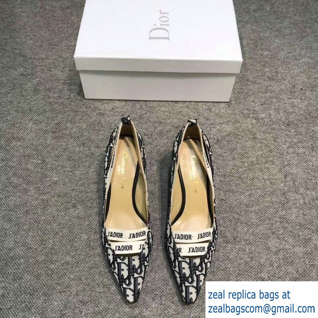 Dior Heel 6.5cm J'Adior And Double Ribbon Pumps In Obliuqe Jacquard Canvas Black 2019 - Click Image to Close