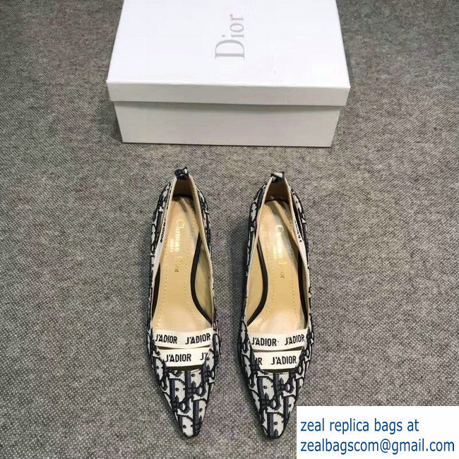 Dior Heel 6.5cm J'Adior And Double Ribbon Pumps In Obliuqe Jacquard Canvas Black 2019