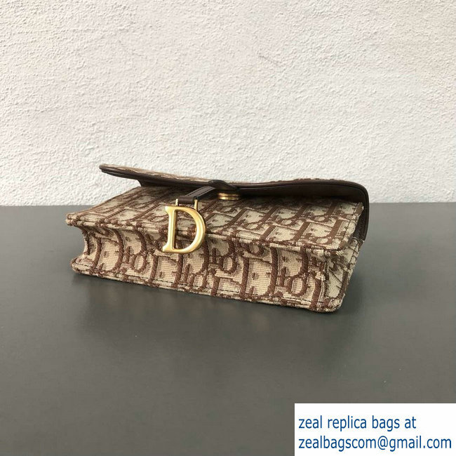 Dior Oblique Jacquard Canvas Saddle Belt Pouch Bag Brown 2018 - Click Image to Close