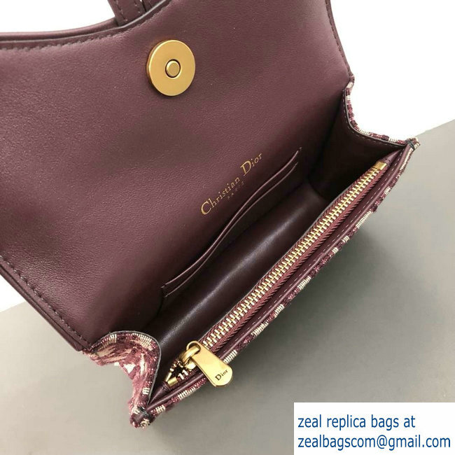 Dior Oblique Jacquard Canvas Saddle Belt Pouch Bag Burgundy 2018 - Click Image to Close