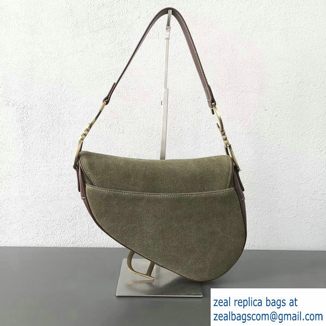 Dior Saddle Bag in Canvas Green 2018