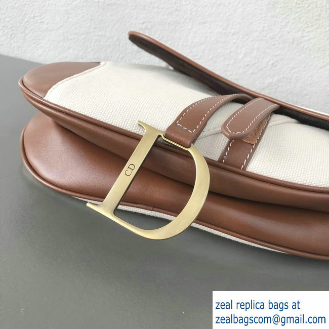 Dior Saddle Bag in Canvas White 2018