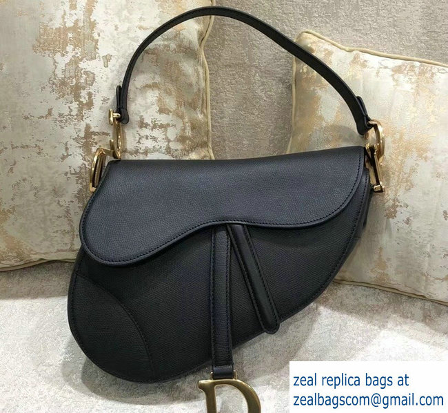 Dior Saddle Bag in Grained Calfskin Black 2018