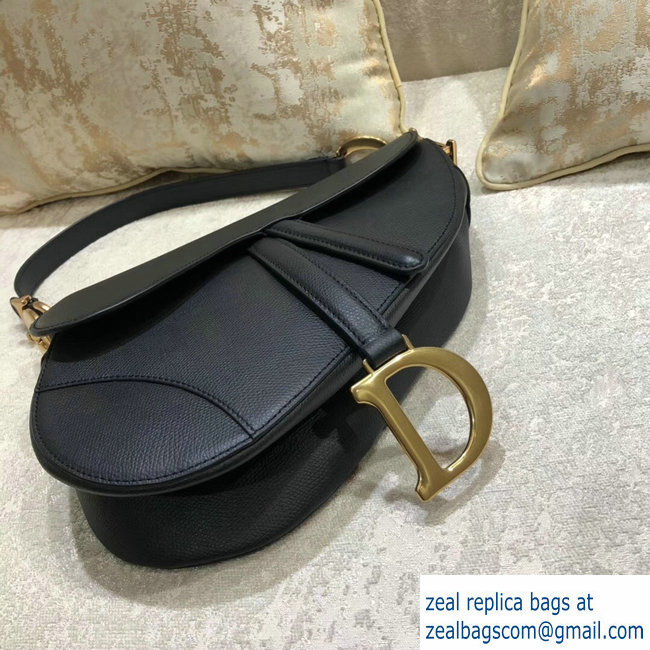 Dior Saddle Bag in Grained Calfskin Black 2018