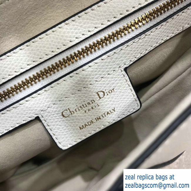 Dior Saddle Bag in Grained Calfskin White 2018