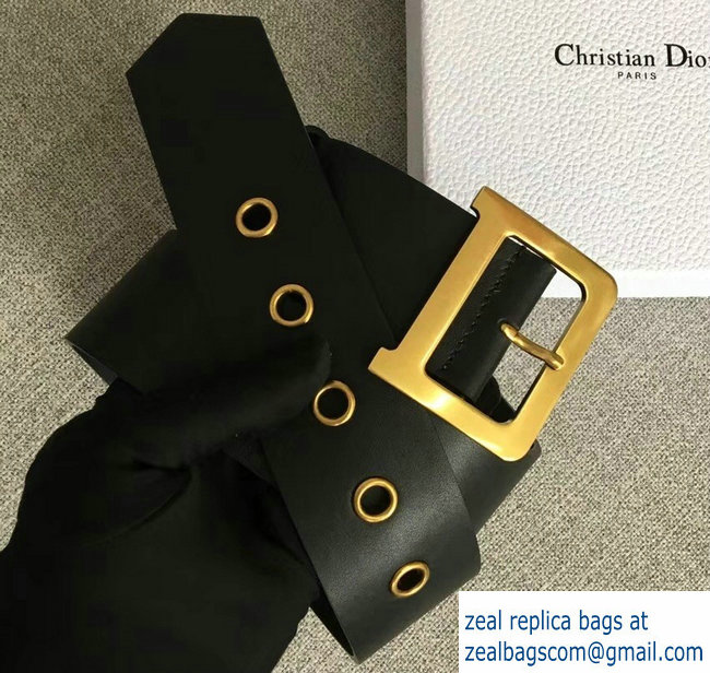 Dior Width 5cm Diorquake Belt Black In Calfskin With D Buckle 2018