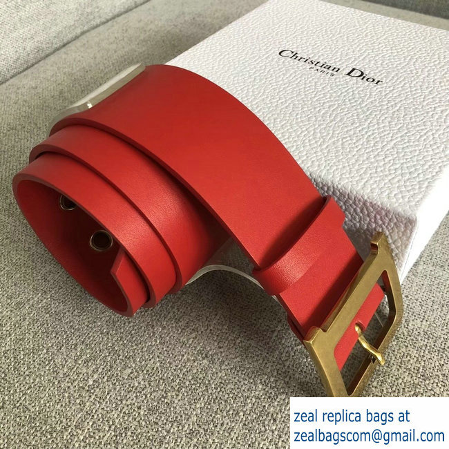 Dior Width 5cm Diorquake Belt Red In Calfskin With D Buckle 2018