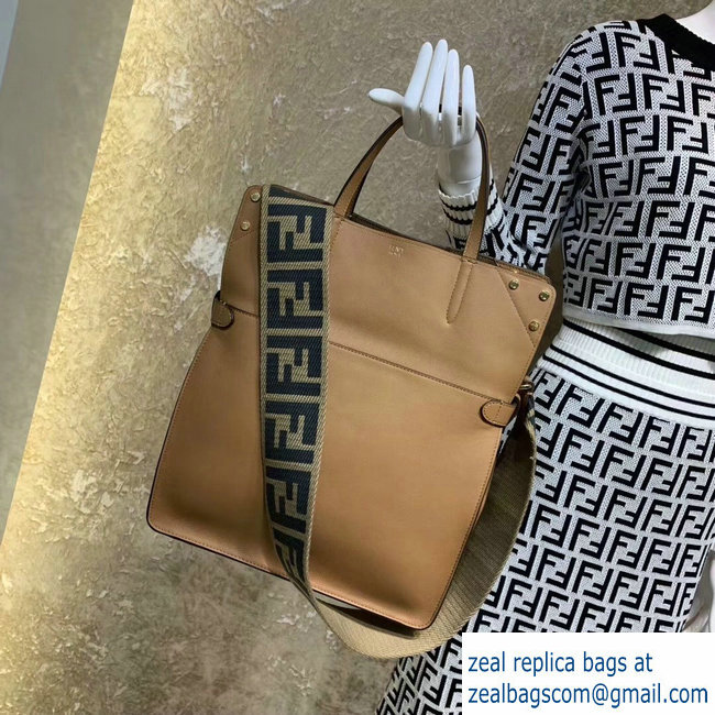 Fendi Flip Large Tote Bag Brown 2019 - Click Image to Close