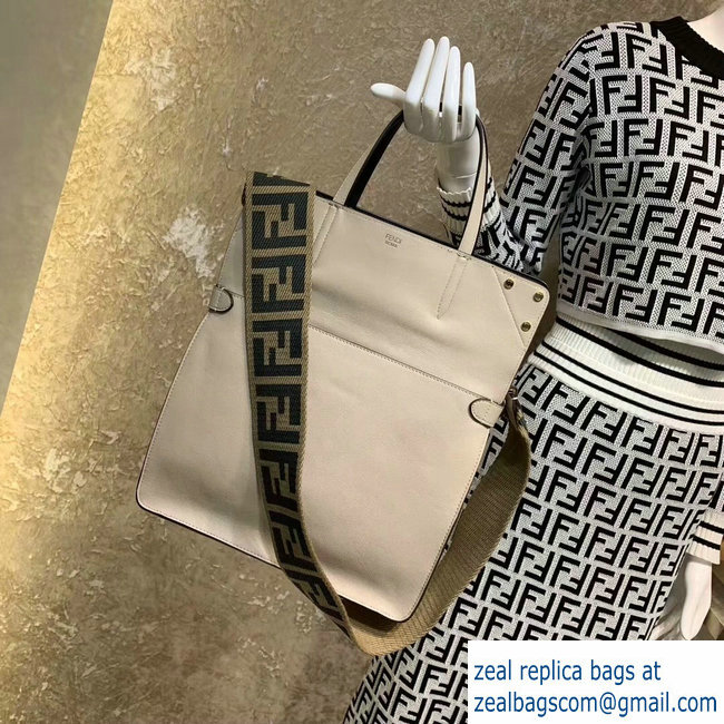 Fendi Flip Large Tote Bag Off White 2019