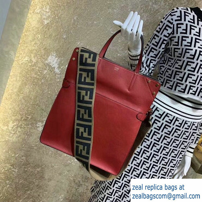 Fendi Flip Large Tote Bag Red 2019 - Click Image to Close