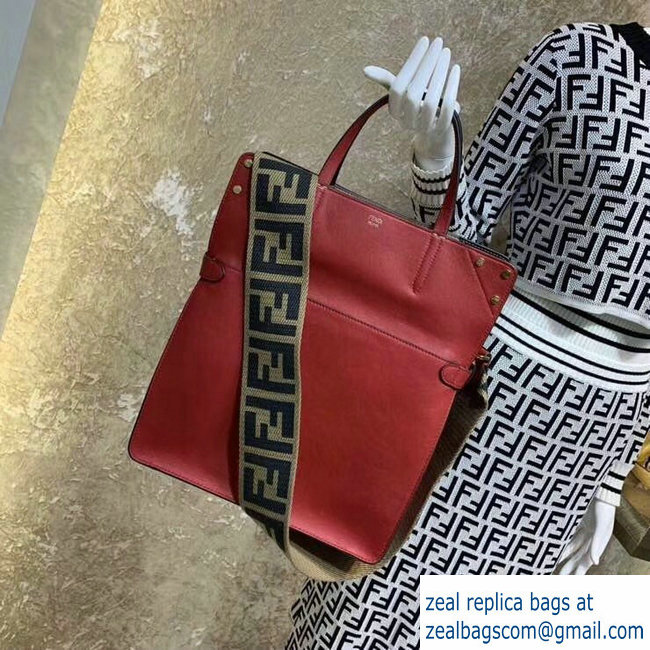 Fendi Flip Large Tote Bag Red 2019