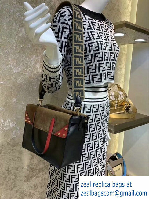 Fendi Flip Regular Medium Tote Bag Black 2019