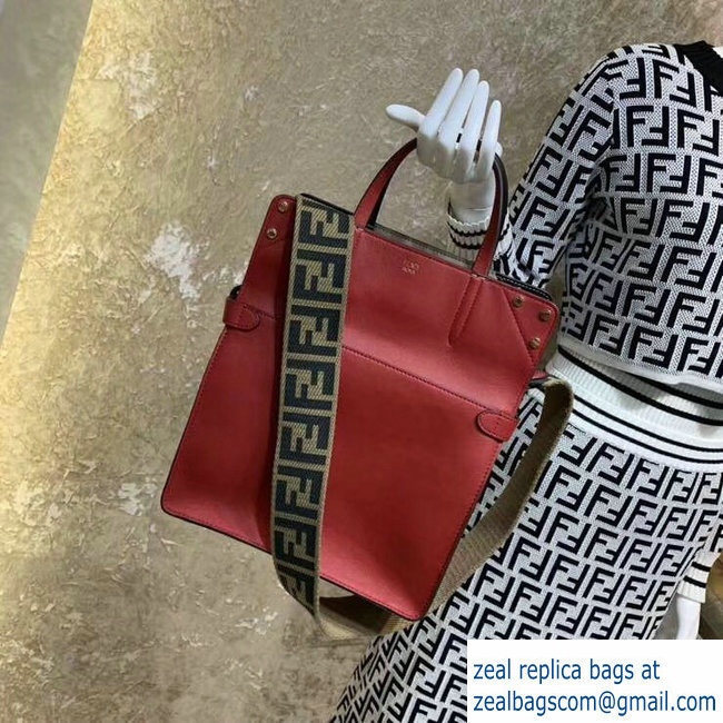 Fendi Flip Regular Medium Tote Bag Red 2019