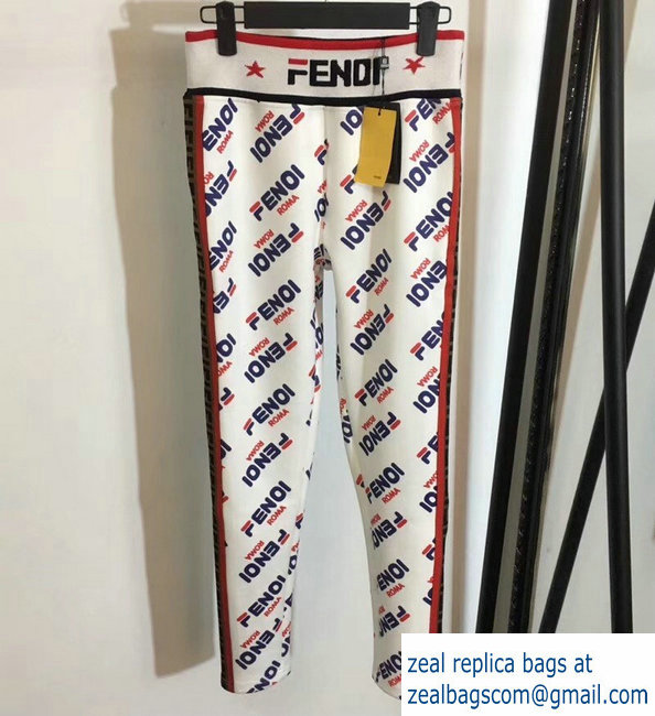 Fendi Mania Logo Pants White 2019