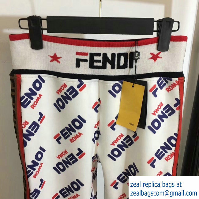 Fendi Mania Logo Pants White 2019